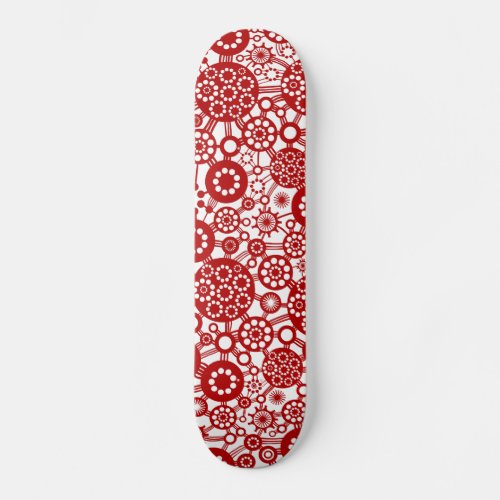 Ecosystem _ Ruby Red on White Skateboard Deck