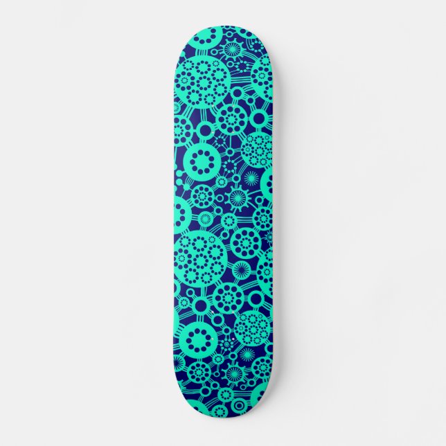Ecosystem - Turquoise on Deep Navy Skateboard (Front)