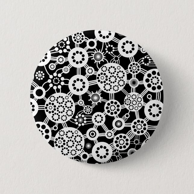 Ecosystem - White on Black Pinback Button (Front)