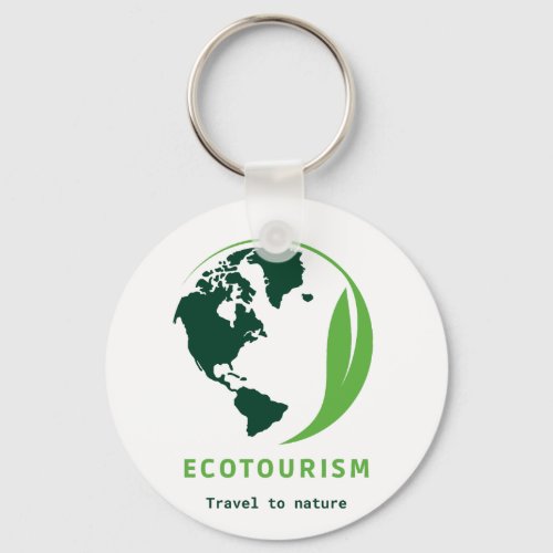 Ecotourism Green Travel to Nature Keychain