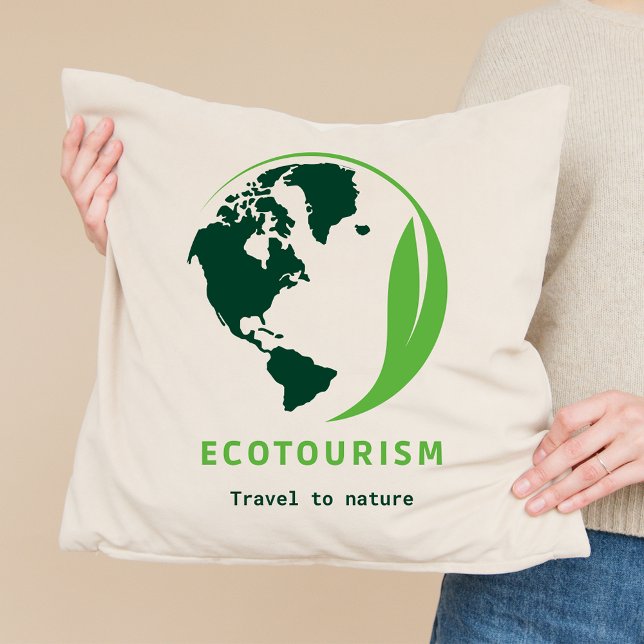 Ecotourism Green Travel to Nature Throw Pillow (Ecotourism Travel to Nature Throw Pillow)