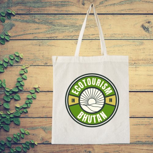 Ecotourism in Bhutan Himalaya Slow Travel Logo Tote Bag