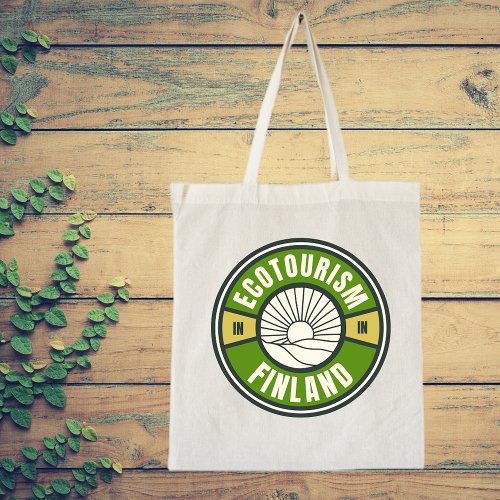 Ecotourism in Finland Green Slow Travel Logo Tote Bag