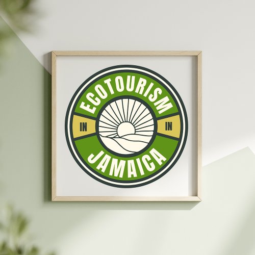 Ecotourism Jamaica Green Slow Travel Logo Poster