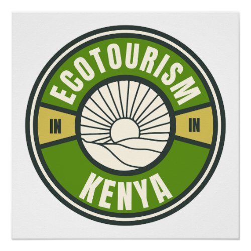 Ecotourism Kenya Africa Green Slow Travel Logo Poster