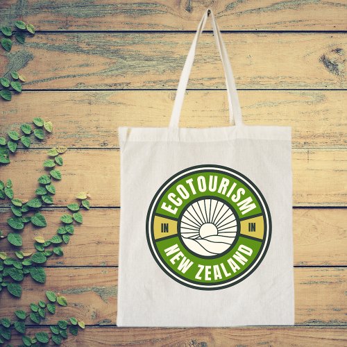 Ecotourism New Zealand Green Slow Travel Logo Tote Bag