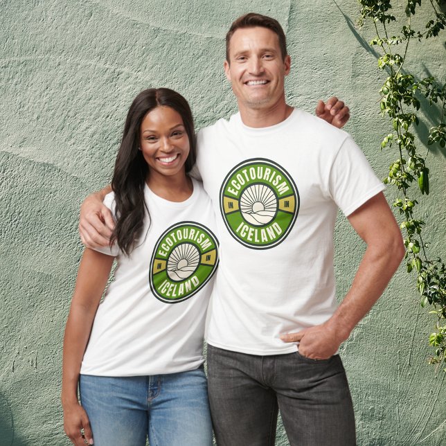 Ecotourism Nordic Iceland Green Slow Travel Logo T-Shirt (Creator Uploaded)