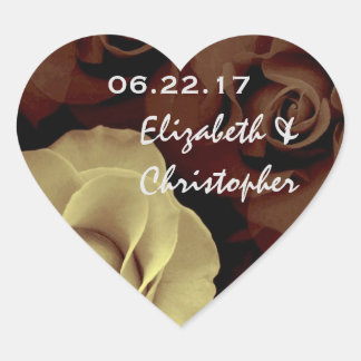 Ecru and Rose Wedding Sticker V01