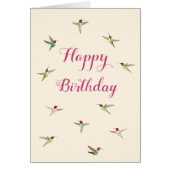 Ecru Anna's Hummingbirds Birthday Card (Front)