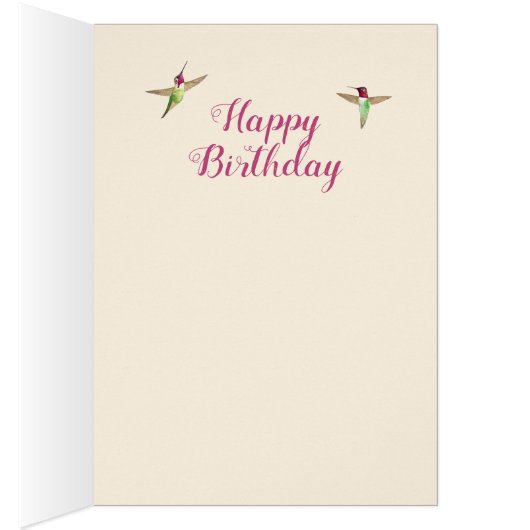 Ecru Anna's Hummingbirds Birthday Card (Inside (Right))
