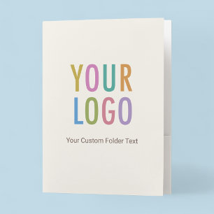 Ecru Beige Branded Presentation Folder Custom Logo