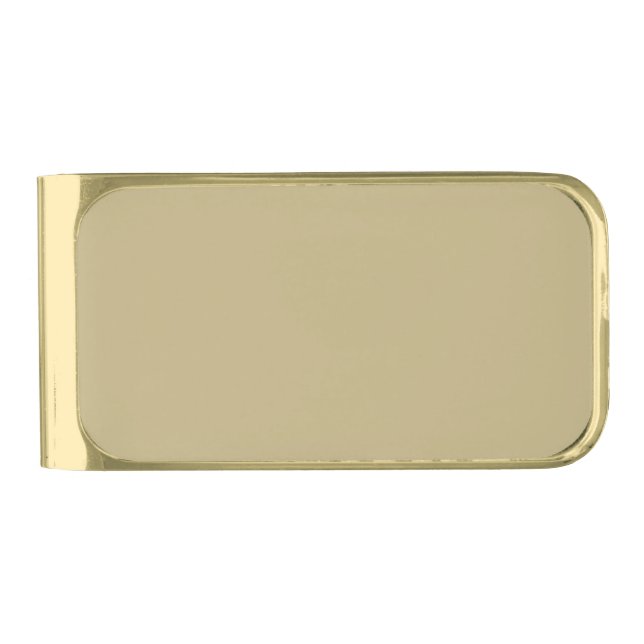 Ecru Cool Single Color Gold Finish Money Clip (Front)