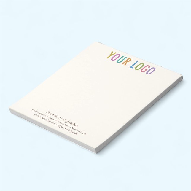 Ecru Cream Ivory Notepad Custom Logo Personalized (MISOOK Ecru Notepad with Logo)