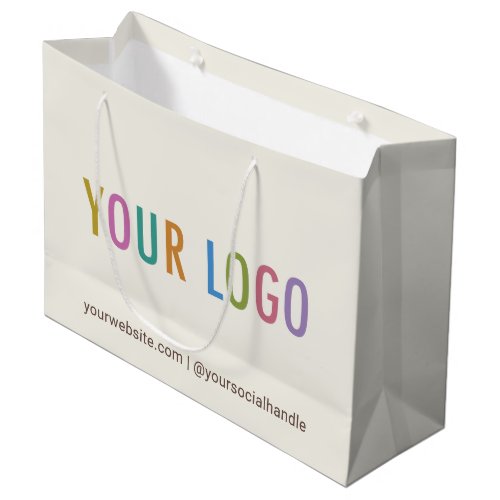 Ecru Cream Paper Gift Bag for Business Custom Logo