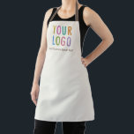 Ecru Custom Apron with Business Logo Personalized<br><div class="desc">Personalize this all-over-print apron with your own company logo or picture and custom text. The text can be a name, business tagline, website address, social media handle, or other personalized text to express yourself. You can easily customize the front and straps with your own color choice. Available in large, medium,...</div>