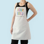 Ecru Custom Apron with Business Logo Personalized<br><div class="desc">Personalize this all-over-print apron with your own company logo or picture and custom text. The text can be a name, business tagline, website address, social media handle, or other personalized text to express yourself. Available in light ecru and other colors (all colors are customizable). It’s unisex available in large, medium,...</div>