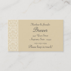 Ecru Damask Personalized Change of Address Cards