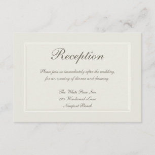 Ecru Dreams Formal Traditional Reception Wedding Enclosure Card