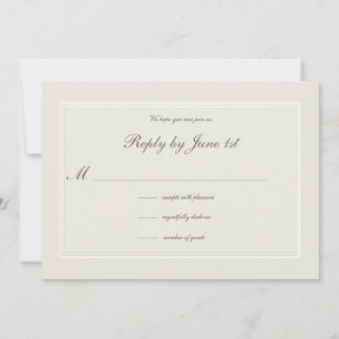 Ecru Dreams Formal Traditional Wedding Response