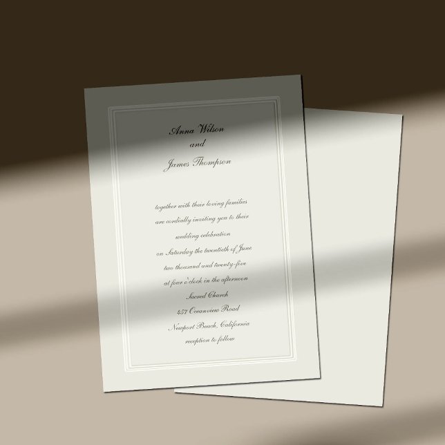 Ecru Dreams Simple Elegant Traditional Wedding Invitation (Creator Uploaded)