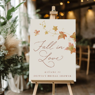 Ecru   Fall in Love Bridal Shower Welcome Sign