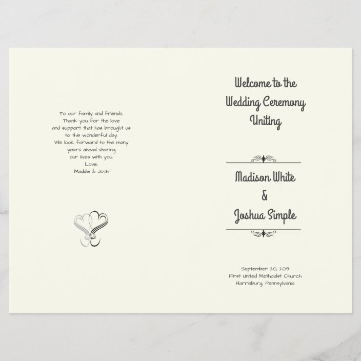 Folded Wedding Program Template from rlv.zcache.com