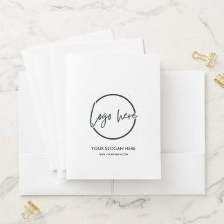 Ecru Ivory Branded Presentation Folder Custom Logo
