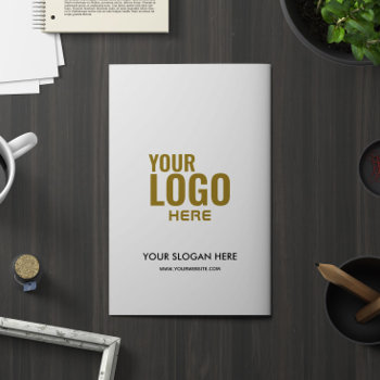 Ecru Ivory Branded Presentation Folder Custom Logo by Custom_Your_Logo at Zazzle