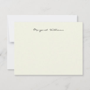 Ecru Ivory White Handwriting Script Name Note Card