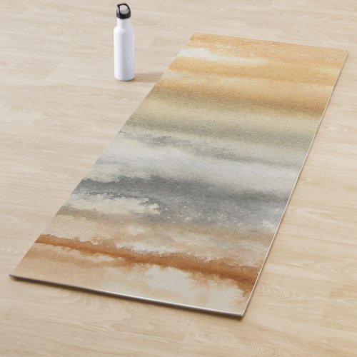 Ecru Latte Watercolor Yoga Mat