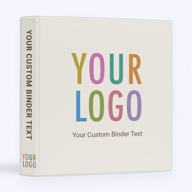 Ecru Personalized Avery Binder Custom Company Logo (MISOOK Ecru Binder with Logo)
