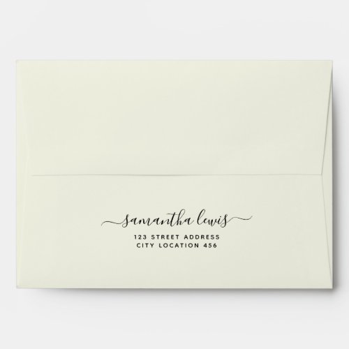 Ecru Simple Elegant Script Name Classic  Envelope