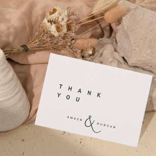 Ecru Simple Wedding Thank You Card