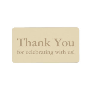 Ecru Thank You Stickers or Wedding Gift Labels