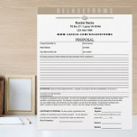 Ecru White Diamond Line Proposal Form Letterhead<br><div class="desc">This proposal form features an elegant ecru white diamond line custom-designed by deluxeforms.</div>