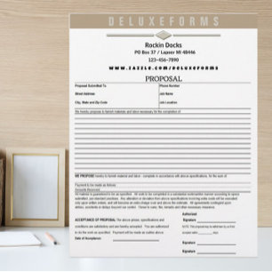 Ecru White Diamond Line Proposal Form Letterhead