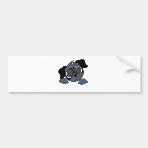 ecs blue roan peeking cartoon bumper sticker