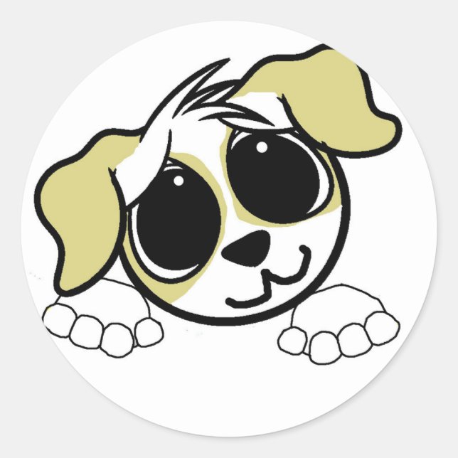 ecs  lemon roan peeking cartoon classic round sticker (Front)