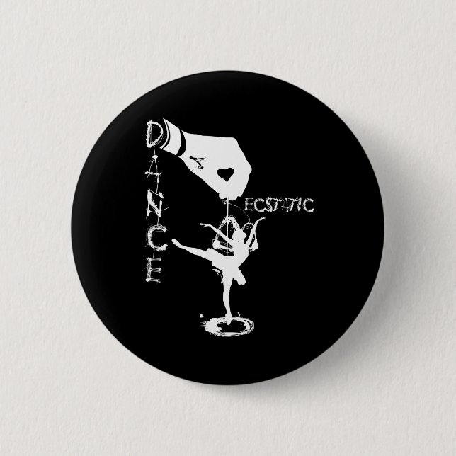 Ecstatic Dance Llerina Dancer In A Tutu Freestyle  Button (Front)
