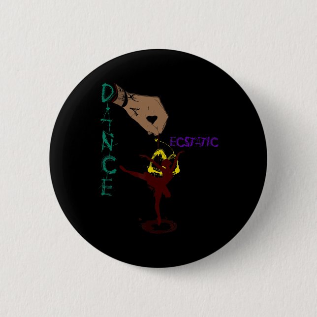 Ecstatic Dance Llerina Dancer In A Tutu Freestyle  Button (Front)
