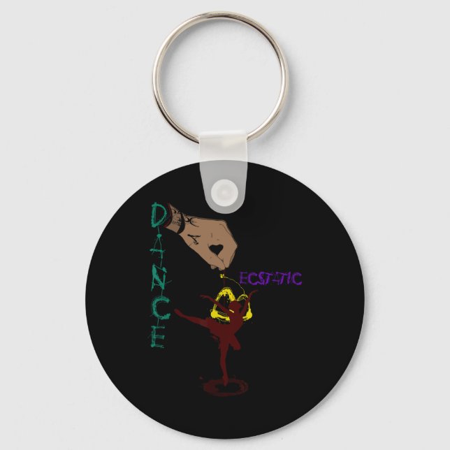 Ecstatic Dance Llerina Dancer In A Tutu Freestyle  Keychain (Front)