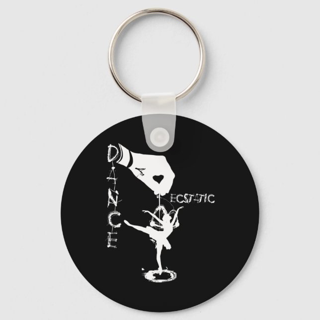Ecstatic Dance Llerina Dancer In A Tutu Freestyle  Keychain (Front)