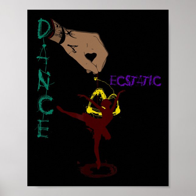 Ecstatic Dance Llerina Dancer In A Tutu Freestyle  Poster (Front)