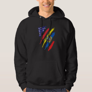 Ecuador American Grown Flag USA Patriot Heritage M Hoodie