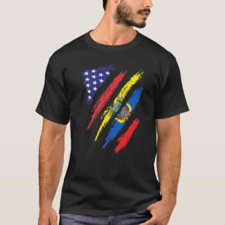 Ecuador American Grown Flag USA Patriot Heritage M T-Shirt