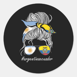 Ecuador Argentina Flag Roots Ecuador Flag Classic Round Sticker