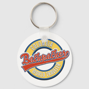 Ecuador backpacker world traveler logo keychain