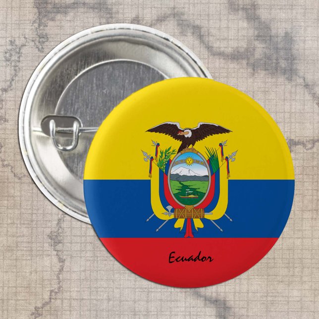 Ecuador button, patriotic Ecuador Flag fashion Button (Creator Uploaded)