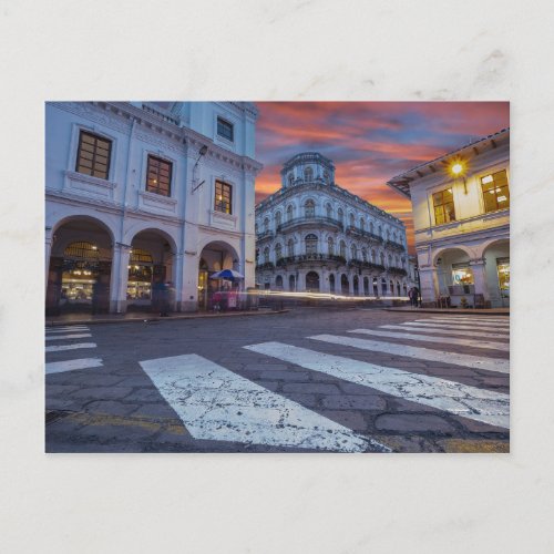 Ecuador Cathedral Street Travel Postcard