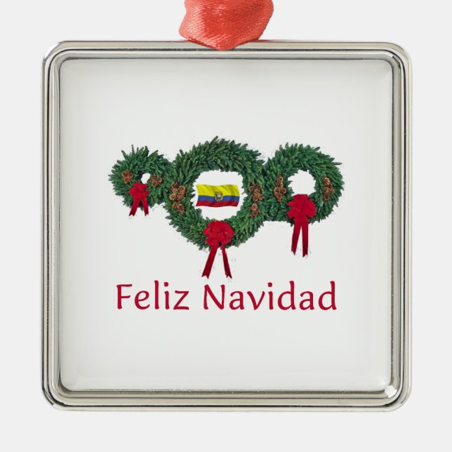 Ecuador Christmas 2 Metal Ornament (Front)